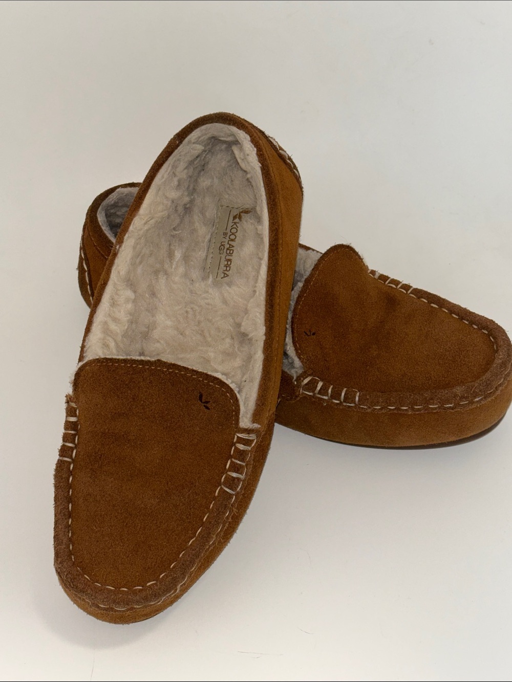 Koolaburra by UGG Chestnut Brown Suede Shearling-Lined Moccasins